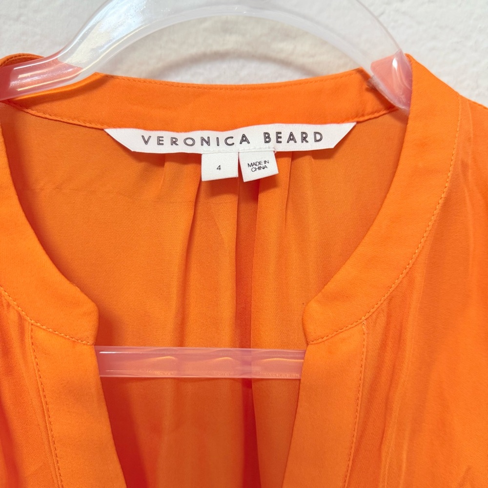 Veronica Beard Roksanda Orange Maxi Dress Silk Blend Size 4 - Picture 3 of 5